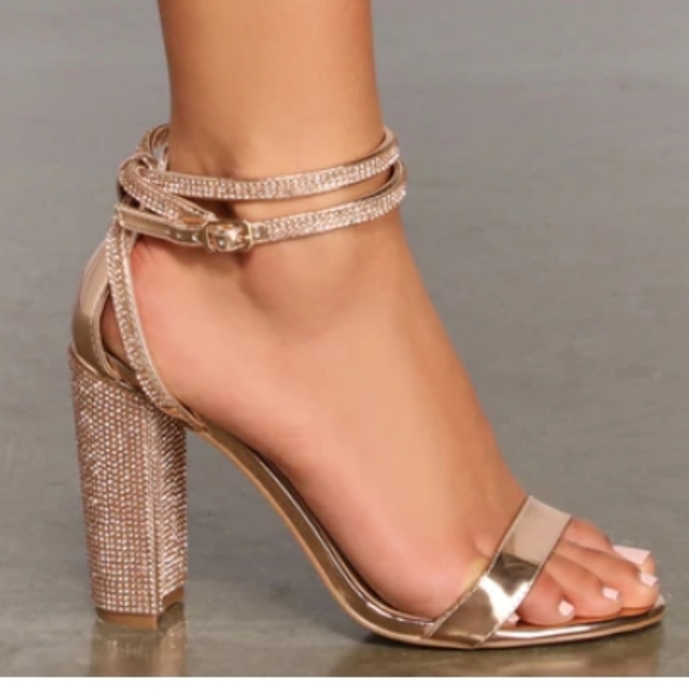 Windsor Rose Gold Block Heels
